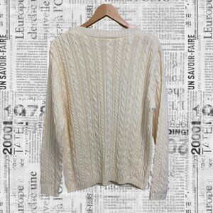 Cherokee pastel yellow cable knit sweater